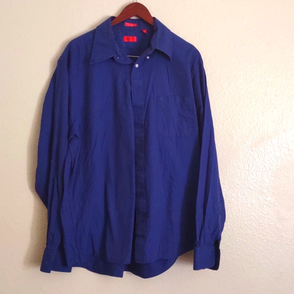 SLIGHTLY USED IZOD ROYAL BLUE SIZE XLARGE LONG SLEEVE BUTTON DOWN - Picture 1 of 14